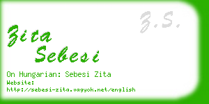 zita sebesi business card